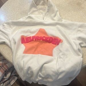 Eldridge Eden hoodie. Size medium. Color pink and crème